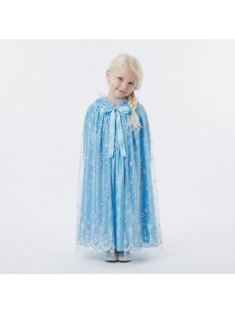 Girls Elsa Inspired Snowflake Cape with Hood